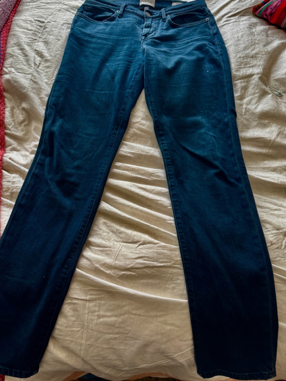 Frame Navy Blue Straight Leg Jeans